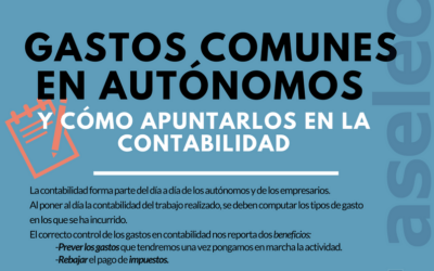 CÓMO APUNTAR EN CONTABILIDAD LOS GASTOS COMUNES DE LOS AUTÓNOMOS