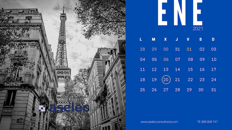 calendario fiscal enero 2021 aselec