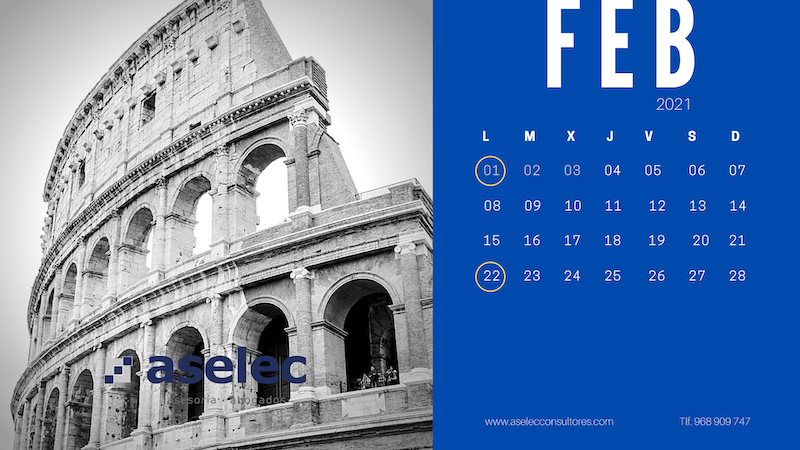 coliseo romano aselec calendario fiscal febrero 21